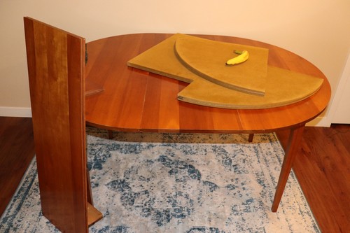 Wooden dining table - dining, leaf